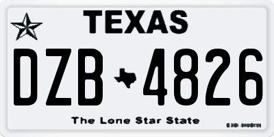 TX license plate DZB4826