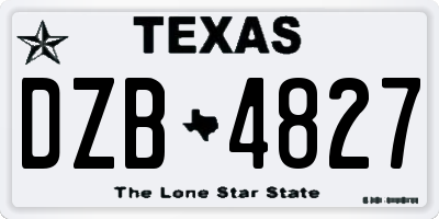 TX license plate DZB4827