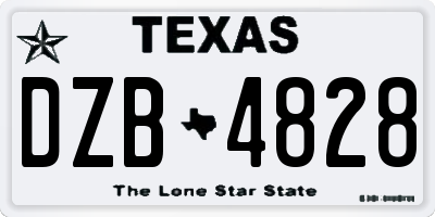 TX license plate DZB4828