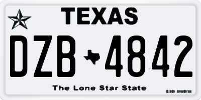 TX license plate DZB4842
