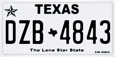 TX license plate DZB4843