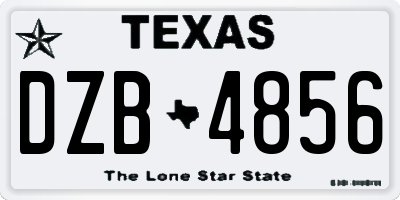 TX license plate DZB4856