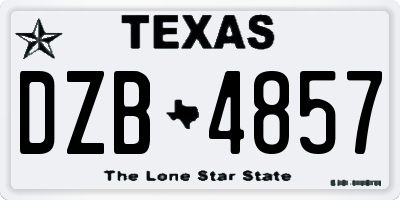 TX license plate DZB4857