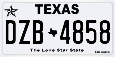TX license plate DZB4858