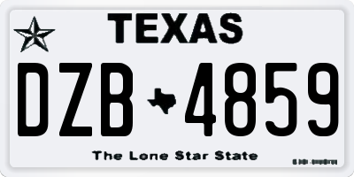 TX license plate DZB4859