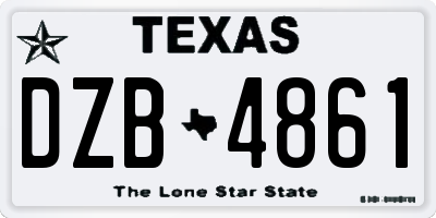 TX license plate DZB4861