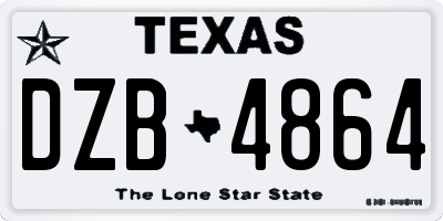 TX license plate DZB4864