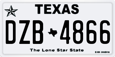 TX license plate DZB4866