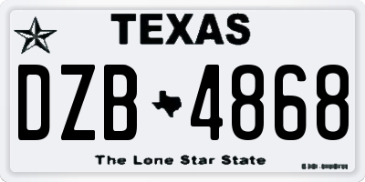 TX license plate DZB4868