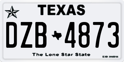 TX license plate DZB4873
