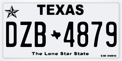 TX license plate DZB4879