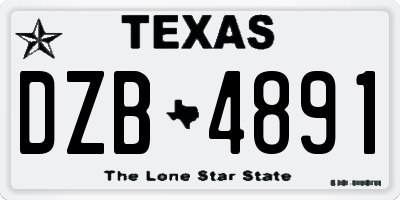 TX license plate DZB4891
