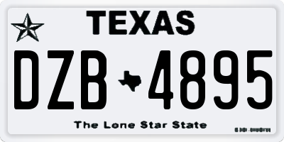 TX license plate DZB4895