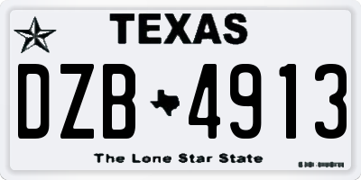 TX license plate DZB4913