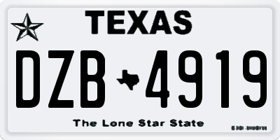 TX license plate DZB4919