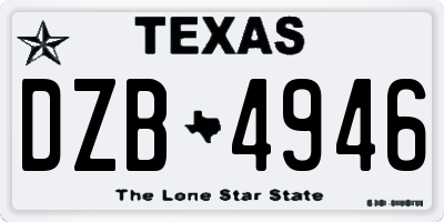 TX license plate DZB4946