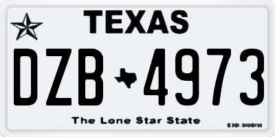 TX license plate DZB4973