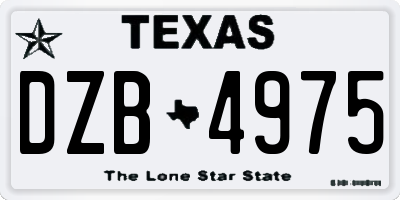 TX license plate DZB4975