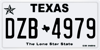 TX license plate DZB4979