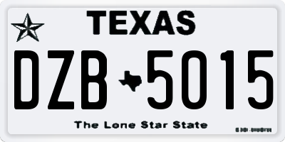 TX license plate DZB5015