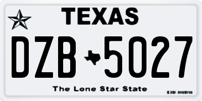 TX license plate DZB5027