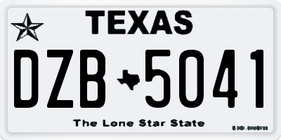 TX license plate DZB5041