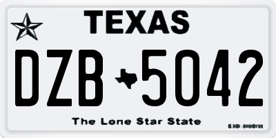 TX license plate DZB5042