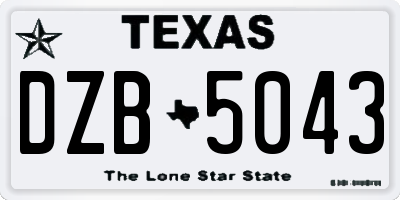 TX license plate DZB5043
