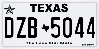 TX license plate DZB5044