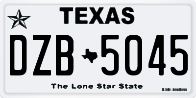 TX license plate DZB5045