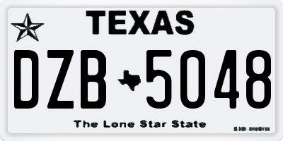 TX license plate DZB5048
