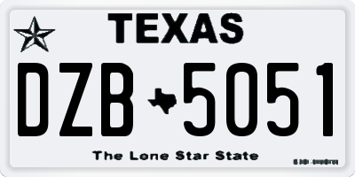 TX license plate DZB5051