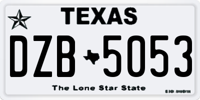TX license plate DZB5053