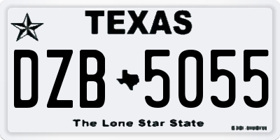 TX license plate DZB5055