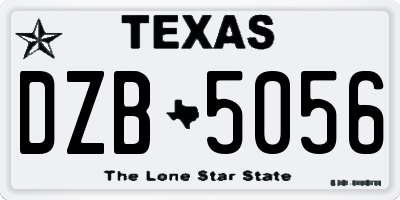 TX license plate DZB5056