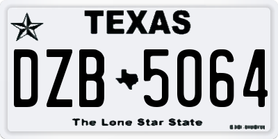 TX license plate DZB5064