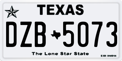 TX license plate DZB5073