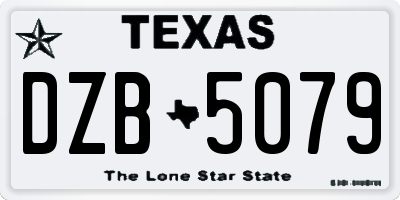 TX license plate DZB5079
