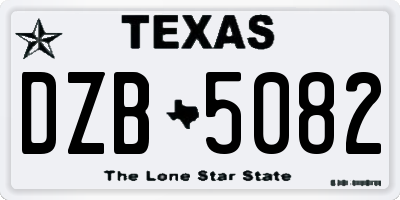 TX license plate DZB5082