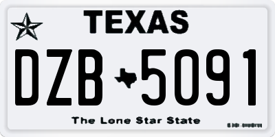 TX license plate DZB5091
