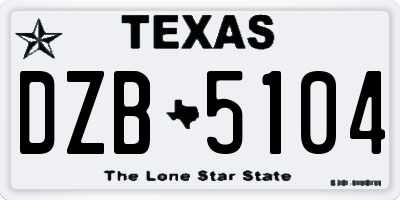 TX license plate DZB5104