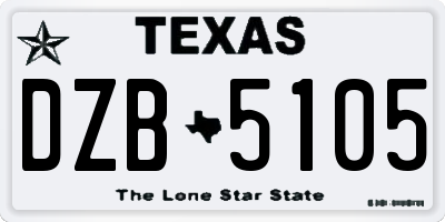 TX license plate DZB5105