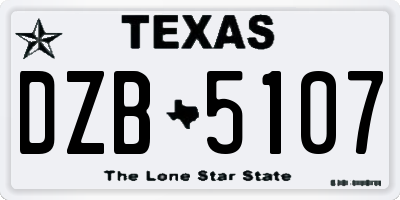TX license plate DZB5107