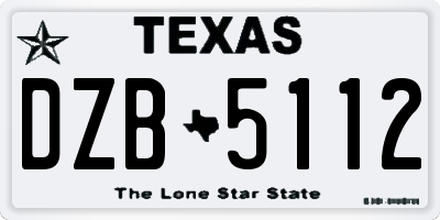 TX license plate DZB5112