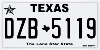 TX license plate DZB5119