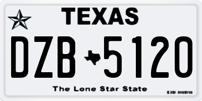 TX license plate DZB5120