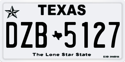 TX license plate DZB5127
