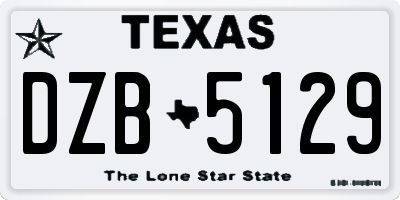 TX license plate DZB5129