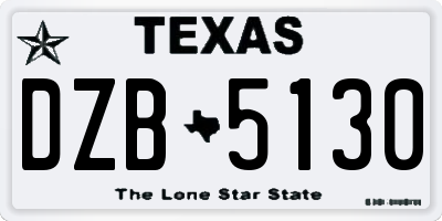 TX license plate DZB5130
