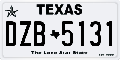 TX license plate DZB5131